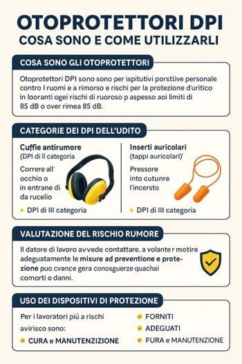 infografica otoprotettori DPI
